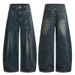 Men's Clothing High Street Trendy Curved Blade Wide Leg Cargo Pants Patchwork American Brand Jeans Vintage Washed Denim Pants For Cleanfit Style_mkmklike.com
