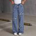 Women's Loose Fit High Waist Jeans – 90% Cotton Wide-Leg Denim Pants (Vintage Washed, Streetwear Style, Comfortable & Breathable, Unisex Appeal)_mkmklike.com