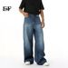EF JEANS | 2025 Spring New American Washed Lightning Pattern Retro Straight Wide Leg Jeans Loose_mkmklike.com