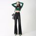 Li She # 2022 Fall/Winter New High Street American Retro Jeans Women, Slimming And Age-Reducing Flared Pants For Women_mkmklike.com