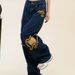 American Style New Flame Design Ripped Jeans Women's Brand Loose BF Street Floor Mopping Wide Leg Pants Trendy_mkmklike.com
