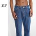 EF JEANS | 2023 New Product, Straight Versatile Solid Color Jeans, The Same For Men And Women, Non-elastic, Slightly Pulled Dark Blue_mkmklike.com