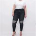 Women's Clothing Large Size Elastic Skinny Jeans Ripped Nine Points Large Size Belly Lifting Hip Lifting Pants_mkmklike.com