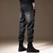 Men’s Korean Streetwear Jeans – Oversized Drop-Crotch With Tapered Cuffs, Urban Baggy Fit & Stretch Comfort_mkmklike.com