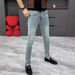 Men's Clothing Slim Fit Elastic Skinny Pants Men's Casual Washed Pants_mkmklike.com