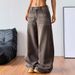 Women's High Waist Wide Leg Jeans - Vintage Washed Cotton Denim Pants For Casual Streetwear & Everyday Comfort_mkmklike.com