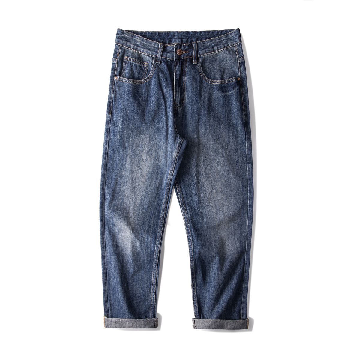 Men's Clothing & Archer 0603 & 2024 New Style Jeans American High Street Frosted Design Retro Trendy INS Versatile Wide Leg Pants_mkmklike.com