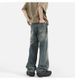 American Trendy High Street Jeans Men's Summer Thin Cleanfit Washed Straight Slightly Pulled Casual Long Pants_mkmklike.com