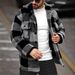 2025 Autumn Winter Foreign Trade Cross-Border European And American Men's Clothing Color Block Plaid Fleece Mid-Length_mkmklike.com