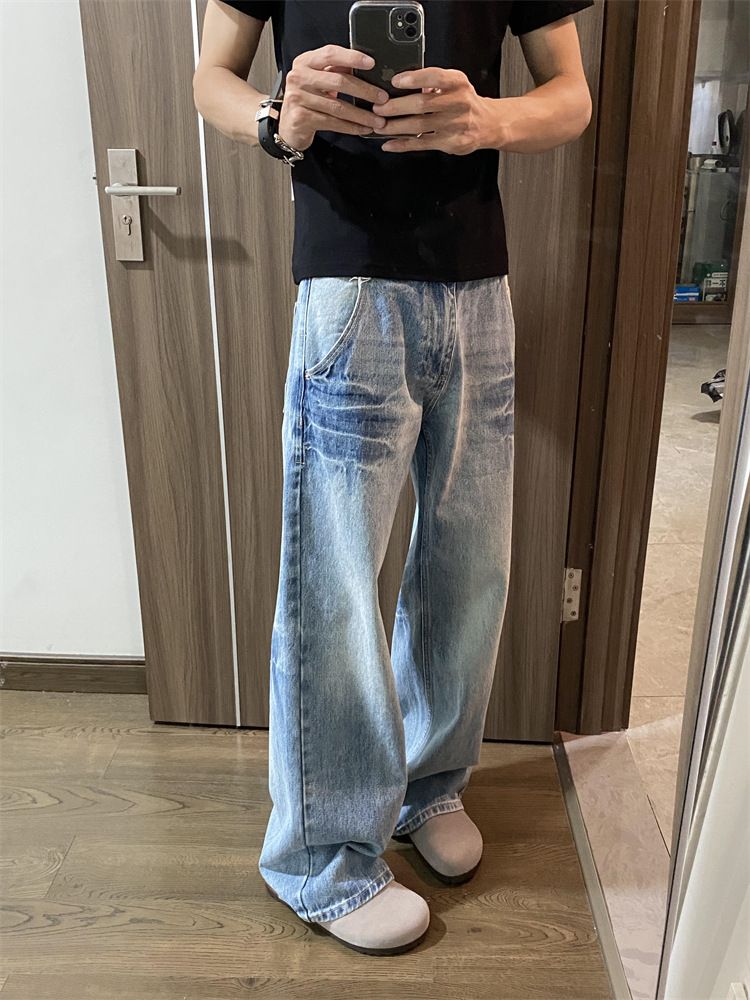 Men's Casual All Match Loose Straight Trousers_mkmklike.com