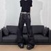 Snake Denim Jeans Men's Autumn American High Street Black Scimitar Pants Loose Versatile Micro-pull Pants_mkmklike.com