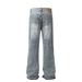 Men's Clothing High Street Washed Loose Wide Leg Large Hole Silhouette Flared Stacked Jeans Jeans_mkmklike.com