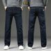 Large Size Men's New Elastic Waist Drawstring Jeans Men's Autumn And Winter Versatile Elastic High Waist Business Denim Trousers Men_mkmklike.com