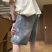 American Summer Denim Shorts Men's Trend Wearing Large Pants Men's Casual Pants Loose And Versatile Five-point Pants Trend_mkmklike.com