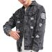 Men's Clothing Men's Trendy Distressed Denim Jacket Snowflake Washed Design Casual Wear For Formal & Casual_mkmklike.com