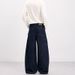 Men's American Vintage Bamboo Texture Curved Hem Baggy Cargo Pants Asymmetric Design Jeans_mkmklike.com