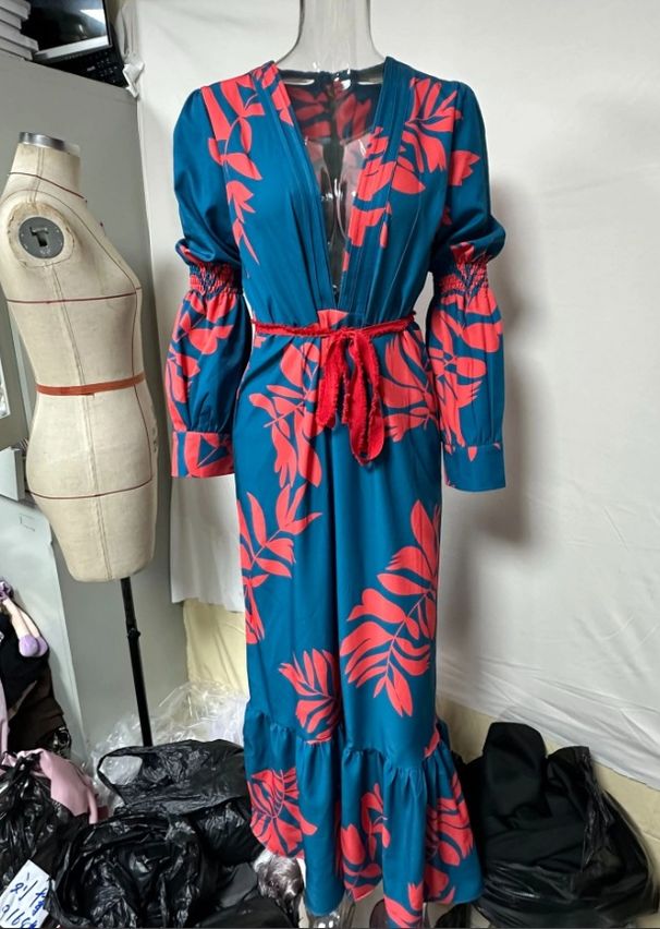 Women's Clothing new Bohemian style fashion print long sleeved dress for women_mkmklike.com