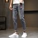 Washed Denim Trousers, Youth Elastic Slim Pants, Suitable For All Seasons_mkmklike.com