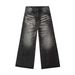 Vintage Blue Denim Jeans For Men, Retro Clean Fit Loose Straight Leg Trousers, High Waist Comfortable Casual Pants For Spring & Fall_mkmklike.com