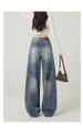 Vintage Blue High Street Loose Wide-leg Jeans Women's Trend Versatile American Design High Waist Hanging Scimitar Trousers_mkmklike.com