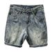 Men's Trendy Washed Jacquard Denim Shorts High Street Style Summer Loose Fit American Retro Cool Five Point Pants_mkmklike.com