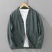 2406 Retro Cotton Linen Casual Jacket Men, Loose Fit, Chinese Style, Solid Color, Breathable, Plus Size, Ramie Stand_mkmklike.com