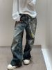 Women's Clothing Retro Large Size Chain Print Jeans Spring Punk Hot Girl Hiphop Hip Hop Mopping Pants_mkmklike.com