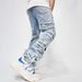 2024 New Men's Jeans Youth Slim Fit Small Feet Casual Patch Men's Jeans Trendy_mkmklike.com