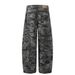 American Style Camouflage Scimitar Jeans For Men, Deconstructed Design, Reversible, Loose Fit, Wide-Leg Cargo Pants_mkmklike.com