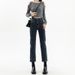 2026 Spring New Women's Straight-Leg Jeans, High-Waisted, Petite-Friendly, Slimming, Loose-Fit, Nine-Point Cigarette_mkmklike.com