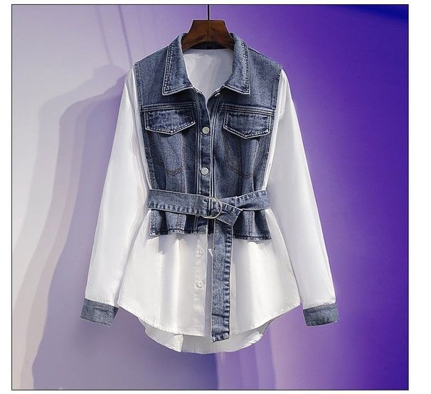 Women's Spring New Slimming Fashionable Age-reducing Shirts And Street Jeans_mkmklike.com