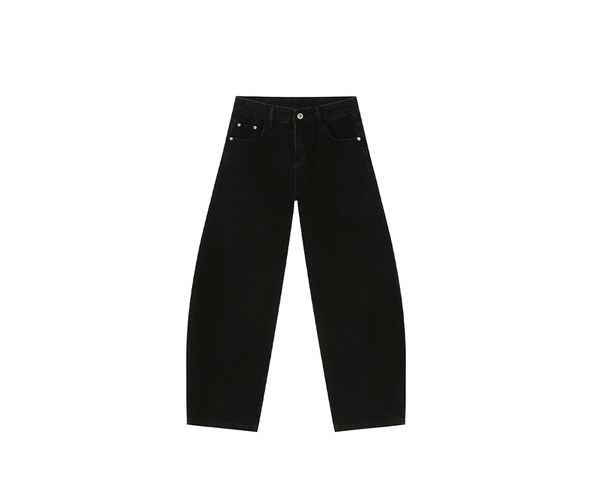 EF JEANS | 2025 Spring New Korean Version Of Simple Wide-leg Three-dimensional Scimitar Washed Jeans Casual Tide_mkmklike.com