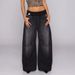 Cross-border Wholesale Version Of Revice Retro Y2k Casual Patchwork Straight Loose Elastic Low-waist Women's Jeans_mkmklike.com