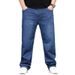 Large Size Men's Spring And Summer Business Jeans Men's Simple Versatile Plus Fat Plus Loose Straight Jeans Men's Jeans_mkmklike.com