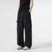 "Men's Vintage Washed Denim Work Pants – Relaxed Wide Leg Fit With Utility Pockets (S-3XL, Light Blue/Black)"_mkmklike.com