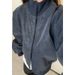 Gray Tie-Dye PU Leather For Men, Autumn American Retro Boxy Fit Coat, Stylish Stand Collar Workwear Baseball Jacket_mkmklike.com