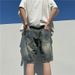 Men's Clothing Summer Harajuku Style Ins Casual Handsome Version Loose Wide Leg Five Point Pants_mkmklike.com