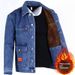 Pulse Pulse Workwear Fleece-Lined Thickened Plus Size Denim Jacket For Men, New Autumn And Winter Men's Casual Jacket, Warm Cotton_mkmklike.com