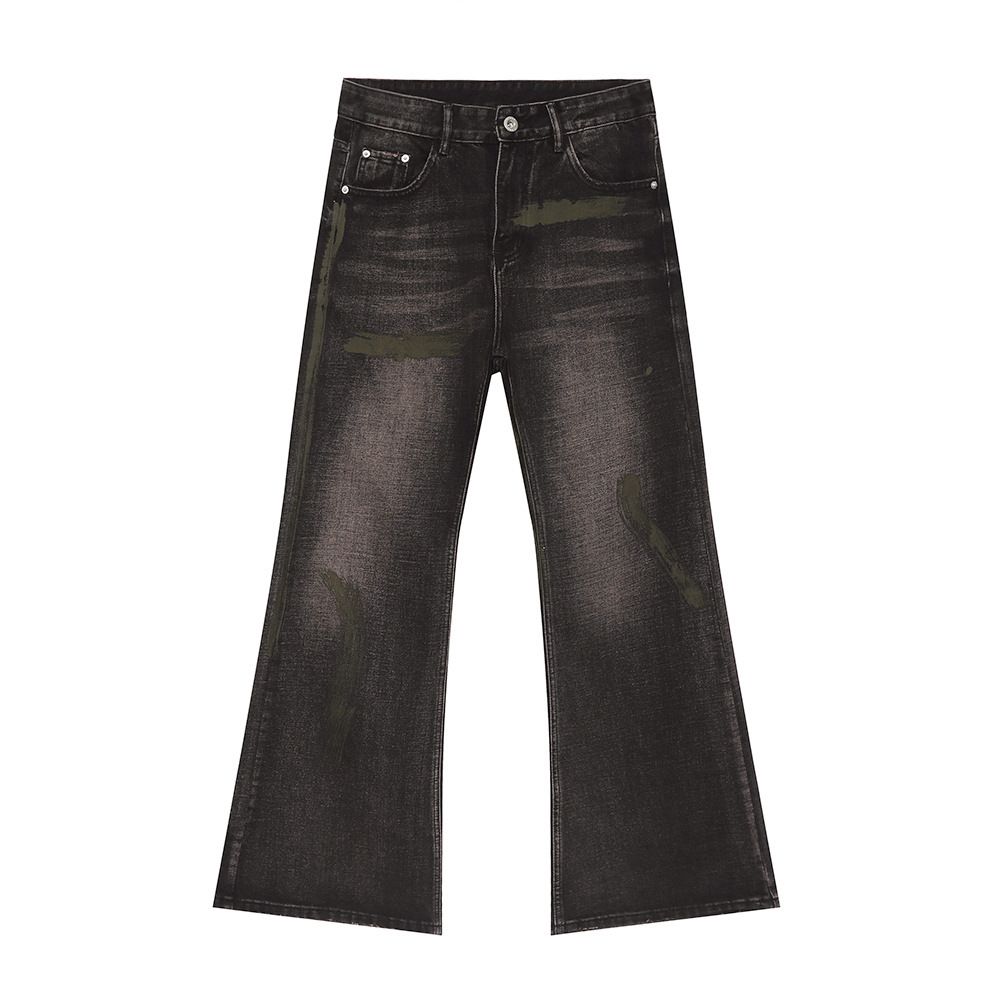 EF JEANS | 2024 New Versatile American Wax Surface Coated Blue Mop Jeans Tide_mkmklike.com