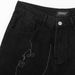 Line Embroidery Straight Jeans Men's High Street Trend Dark Style Personality Loose Casual Wide Leg Long Floor-Length_mkmklike.com