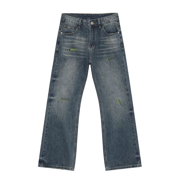 EF JEANS | 2024 New American High Street Simple Painting Slim Fit Washed Jeans Trendy Men_mkmklike.com