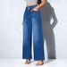 Custom Made Women's Wide Leg Pants Loose Stretch Denim Straight Leg Slimming Butt Lifting European American Style Ready to Ship_mkmklike.com