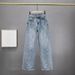 Women's Clothing Fashion Star Hot Diamond Straight Jeans For Women Hot Style Washed High Waist Loose Slim All Match Wide Leg Trousers_mkmklike.com
