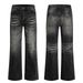 Vintage Washed Distressed Straight Leg Jeans For Men & Women – High Waist Comfort Stretch Denim Pants With Classic_mkmklike.com