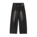 Retro Washed Silhouette Jeans Men's 2026 Spring New Split Structure Scimitar Pants Trendy Brand Loose Long Pants_mkmklike.com