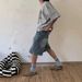 Men's And Women's High-Waisted Wide-Leg Capri Pants Washed Blue Distressed Denim Shorts Outdoor Wear Slimming Summer New Style_mkmklike.com
