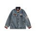 Stand Up Collar Denim Jacket Men's Retro High Street Niche Motorcycle Jacket Top_mkmklike.com