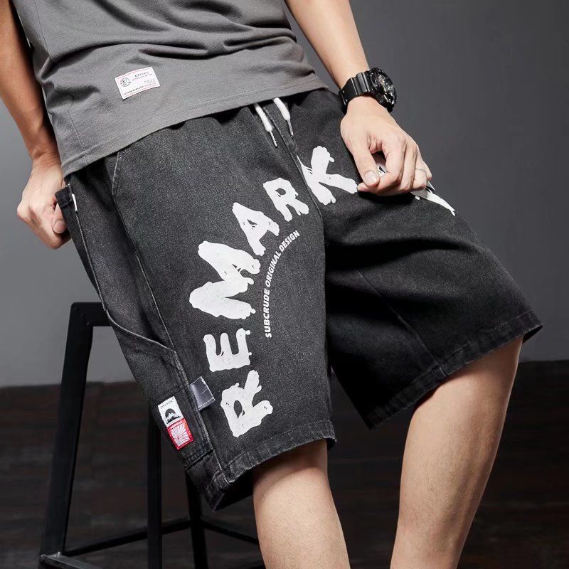 Men's Clothing Summer Thin Men's Denim Shorts Korean Style Trendy Brand Ins Loose Casual Five Point Pants For Boys_mkmklike.com