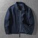 Spring And Autumn Men's Retro Business Casual Jacket Trendy Brand Solid Color Windproof Turn-Down Collar Executive_mkmklike.com