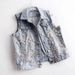 Women's Distressed Denim Vest With Beaded Floral Embroidery – Lightweight Spring/Summer Short Sleeve Ripped Vest Top (Light Blue) – Sizes S-3XL_mkmklike.com